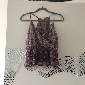 Joie 100% silk floral wrap tank